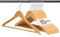 HOUSE DAY Kleiderbügel Aus Naturholz - 10 Stück Stabil Und Drehbar - Breite Anzugbügel Und Jackenbügel 44,5cm