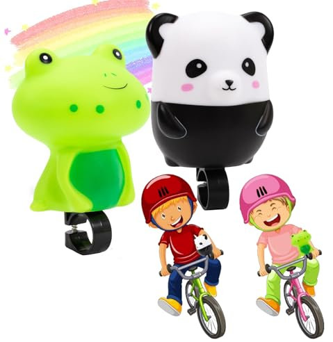 2 Stück Fahrradklingel Kinder,Fahrradhupe Kinder,Hupe Fahrrad Klingel,Mini Fahrradhupe für Kinder,Dinosaurier Einhorn KinderFahrrad Hupe Zubehör,Fahrradglocken für Jungen Mädchen Roller Laufrad(B)