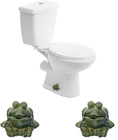Hobbspring 2Pcs Frog Toilet Bolt Cover Toilet Bolt Cap Decorative Resin Cute Frog Bolts Cover Dark Olive Green Toilet Bolts Bathroom Decor Easy to Install for Toilet Replacement Parts