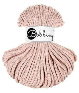 Premium Baumwoll-Flechtschnur - 5mm x 50m - Vielseitige Makramee-Kordel für Stricken, Weben, DIY-Basteln und Heimdekoration - Hochwertige Bunte Bastelschnur Flechtkordel - Pastell Pink