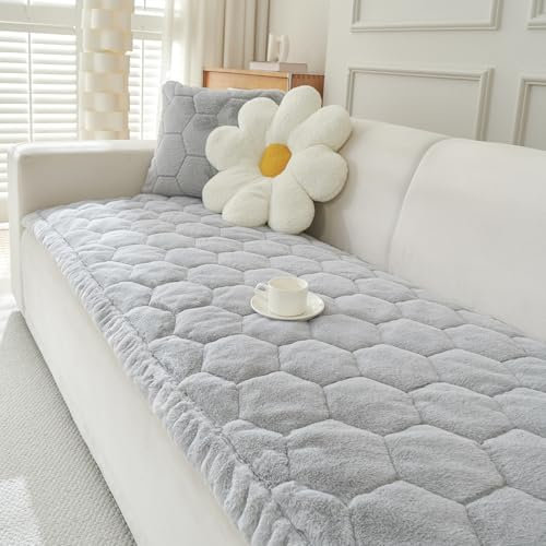 GKXLH Dicke Sofa überzug Waschbar - Neu Weiches Flanell Couch überzug 2 3 4 Sitzer, Anti-Rutsch Sofabezug, Gemütlich Sofa Cover Sofa bezug Sofaüberwürfe Möbelschoner für Wohnzimmer (90x180cm)
