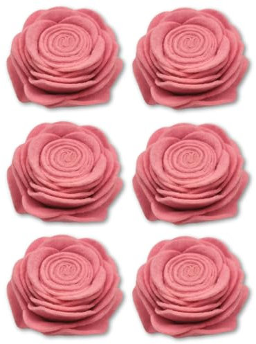 edelkern Filz Rosen Deko | Filz Blumen in rosa | zum Dekorieren und Basteln (DIY) | 6 Stück