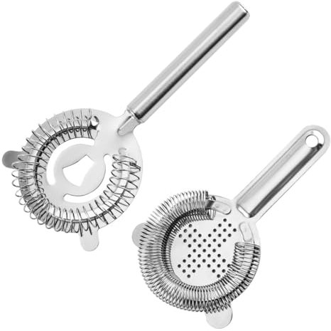 CPJJ 2Pcs Passoire à Cocktails Hawthorn de Passoire à Barres en Acier Inoxydable Passoire Professionnelle Pour Barman Commercial Ou Un Usage Domestique