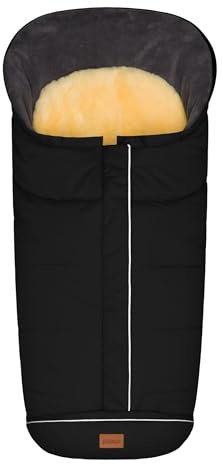 Fillikid Echtfell-Winterfußsack Nanga Exklusiv | Integrierte Gurtschlitze & herausnehmbare Lammfelleinlage | Für Kinderwagen Buggys & Sportwagen | 50x100 cm | Maschinenwaschbar | Ab 6 Monaten