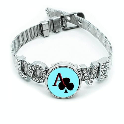 no/no Happiness Sun Club A Poker Armband Armband Kristall Liebe verstellbar Armreif, M, Metall