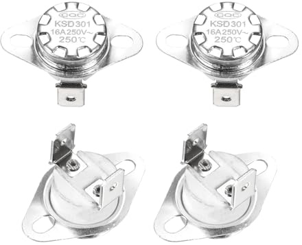 QUARKZMAN 4 Stück Thermoschalter 250°C Geschlossen 250V 16A Temperaturschalter Thermostat KSD301 Bimetall Thermoschutz für Mikrowellen, Backöfen, Kaffeemaschinen