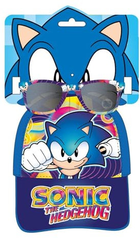 CERDÁ LIFE'S LITTLE MOMENTS Sonic Mütze mit Sonnenbrille Set - Kinder Kappe und Sonnenbrille im Sonic Design