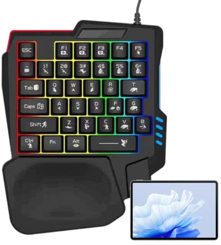 Teclado Mecánico - Teclado De Juego Mecánico | Teclado Mecánico Inalámbrico | Teclado Mecánico De Una Mano | Teclado De Juego Programable Portátil Para El Hogar, Dormitorio, Apartamento Y Escuela