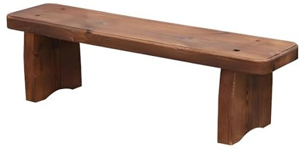 Gartenbank aus Holz für drinnen und draußen - ohne Rückenlehne - mit Ständer für Blumen, Gartenmöbel und Terrasse - Holzbank - für alle Bedingungen