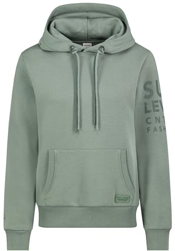 Sublevel Damen Sweat Hoodie mit Kängurutasche und Design Logoprint, Feste Kapuze | Baumwolle | Normal Fit | ohne Kragen | bedruckt | atmungsaktiv | Tunnelzug | Casual-Style | ideal für Basic