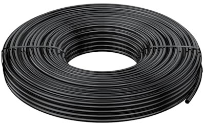 Pawfly 15 M Tubazione per Irrigazione a Goccia, 4-6 mm Tubo di Distribuzione per Impianti, Linea in PVC nero Micro, Rotolo per Giardino, Componente per Irrigazione