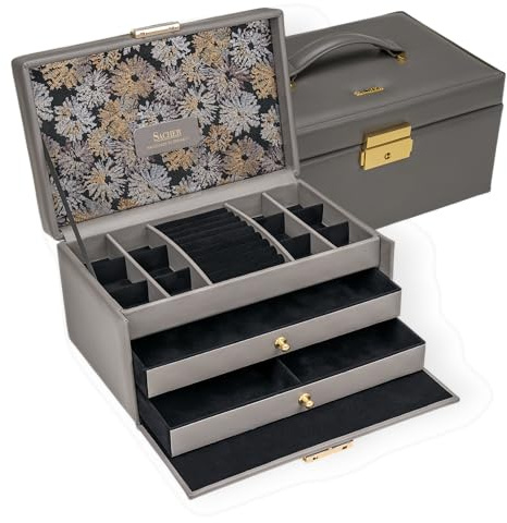 SACHER Schmuckkasten Emma fleur venice/grau (Leder)