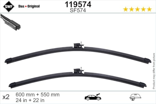SWF Das Original Set mit 2 Flachbalkenwischern SF574 - Vorne - 600 mm / 550 mm - Originalersatz - 119574