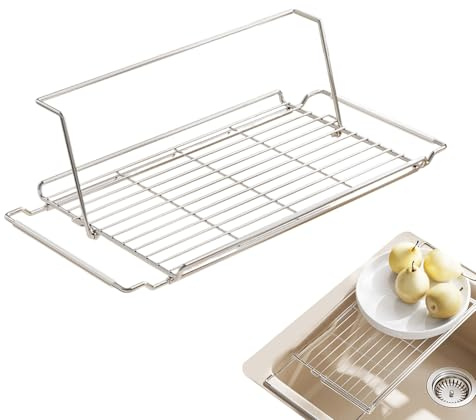 Escurridor De Vajilla - Estante 'Fregadero Extensible, Organizador De Encimera De Acero Inoxidable | Bandeja Colador Compacto, Diseño De Estación De Drenaje De Múltiples Niveles, Gran Portautensilios