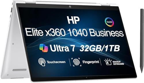 HP EliteBook x360 1040 G11 2-in-1 Business 14.0 Touch OLED 2.8K Display | Highlight: Intel Ultra 7-155H vPro, 32GB RAM, 1TB SSD, Active Pen, Copilot, Backlit KB, Fingerprint, IR Webcam, Win 11 Pro