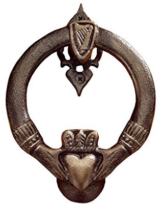 Design Toscano Claddagh, Authentischer Türklopfer aus Eisenguss