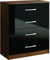 Birlea Lynx Kommode mit 4 Schubladen, Nussbaum, Walnit and Black, 89 x 76.6 x 37.9 cm
