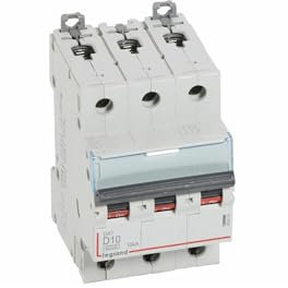 408058 Disjoncteur Tripolaire 10a - 3p Courbe D - 6/10ka - à Vis - Legrand Dx3