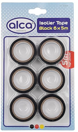 alca® Isolierband Isoband Elektriker Klebeband PVC 15mm x 5m 6 Rollen