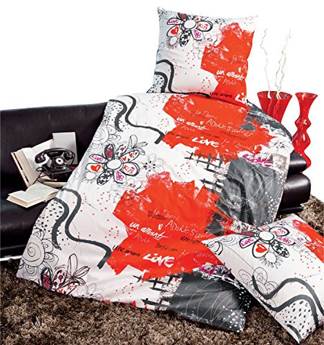 Janine Design Mako-Satin Bettwäsche J.D. 8454-01 155x220 cm + 80x80 cm