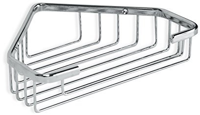 Tatay Estantería Ducha Esquina Latón | Incluye Tornillos | Soporta 5 kg | Compatible Sistema Sin Taladro (Quick Fix) | Resiste Humedad | Moderno | Fácil Drenaje | 18 x 4,5 x 18 cm - Modelo Krom