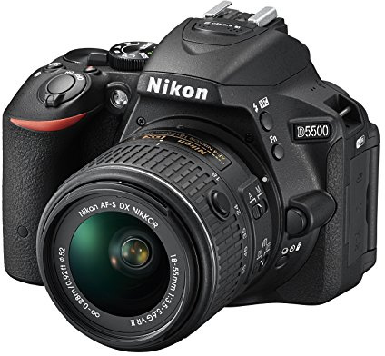Nikon D5500 - Cámara digital Reflex de 24.2 MP, color negro - Kit con objetivo AF-S DX Nikkor 18-55mmm f/3.5-5.6G VR II