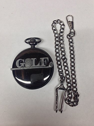 Golfklubba tenneffekt emblem på polerat svart fodral herrfickur, Svart, Gamla världen