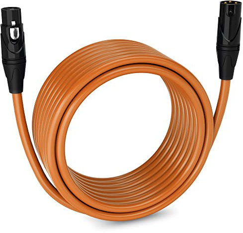 LyxPro 30 ft Balanced XLR Mic Cable, Male to Female, Orange