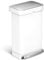 simplehuman CW2027 45L Rectangular Kitchen Pedal Bin with Liner Pocket, Silent Soft Close Lid, Strong Wide Pedal, White Steel, W 40.5cm x H 65.5cm x D 33.8cm