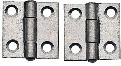 Merriway BH03817 (2 Pcs) 25mm 1 inch Self Colour Steel Butt Hinge, 25mm - Pack of 2 Pieces, Grey