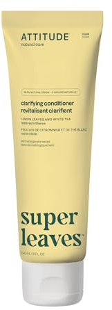 ATTITUDE Clarifying Hair Conditioner, Restores Shine, Naturally Derived Ingredients, Vegan Detangler, Dermatologically Tested, Lemon Leaves and White Tea, 240 mL