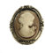 Xuniu Mode Brosche, Königin Dame Vintage Victorian Design Cameo Schwarz Emaille Bronze Brosche 1 Stück