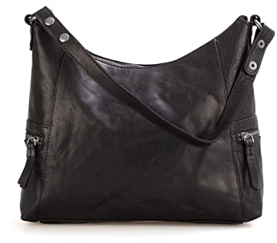 Spikes & Sparrow Leren Schoudertas - Toronto - Zwart