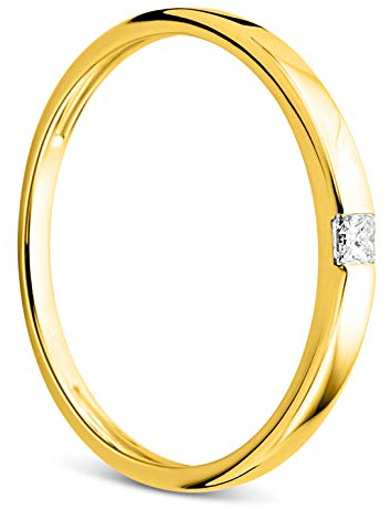 Orovi Damen Ring Gelbgold 0.06 Ct Solitär Diamant Verlobungsring 18 Karat (750) Gold und Diamant Brillant