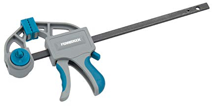 Ferrestock FSKSAM003 2 Stück Einhand-Schnellspannzwinge mit A3-Stahlstange, ergonomische Griffe, schnelles Entriegeln und einfaches Umwandeln in Extender