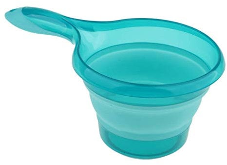 Tubayia Foldable ladle, sauna ladle for kitchen, bathroom, camping, sauna (blue)