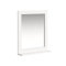 SoBuy Pensile Bagno Sospeso con Specchio Mobiletto Bagno Salvaspazio Armadietto da Parete con Mensola, Specchio Contenitore per Lavatrice, Lavandino, Lavanderia Bianco 40x49x10cm FRG129-W