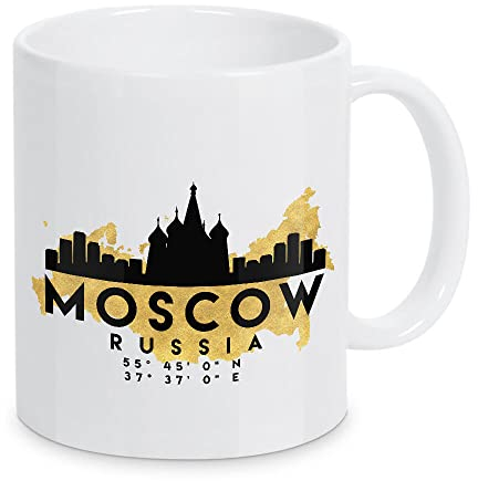 artboxONE Tasse Moscow Russia Skyline MAP Art von Emiliano Deificus - Kaffeetasse Städte