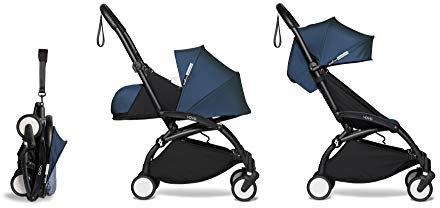 Babyzen YOYO² poussette ensemble complet 0+ et 6+ bleu foncé AirFrance cadre noir