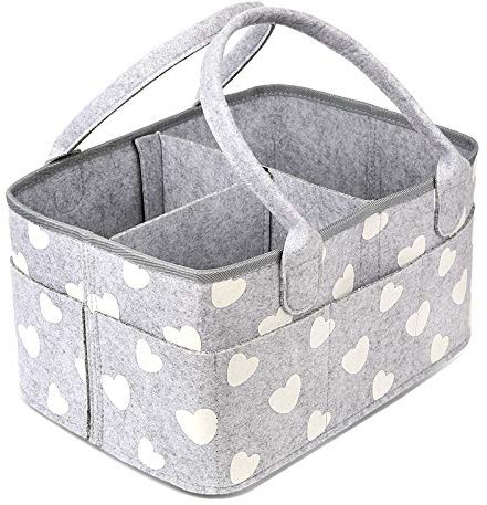 BOENFU Baby Diaper Caddy Nappy Organisers Nursery Storage Nappy Caddy Tote Newborn Shower Gift Basket Portable Car Travel Organizer with Detachable Divider and 10 Invisible Pockets for Mom Kids