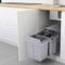 XEMQENER 30L/40L Kitchen Pull out Bin with Sliding Buffer Kitchen Cupboard Waste Dust Bin Recycle Bin for 300-400mm Wide Cabinet