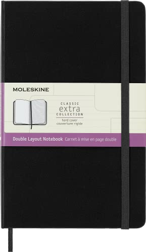 Moleskine, Taccuino Classic, Pagine Bianche e a Righe, Copertina Rigida e Chiusura Elastica, Formato Grande 13x21 cm, Colore Blu Zaffiro, 192 Pagine