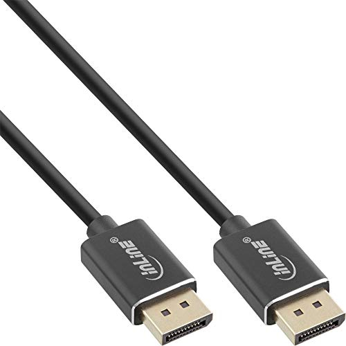 InLine® Cavo DisplayPort 1.4 Slim, 8K4K, nero, contatti dorati, 1 m