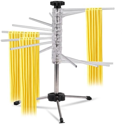 Collapsible Pasta Drying Rack - Tall Spaghetti Noodle Dryer Stand of Homemade Noodles, Spaghetti Dryer, Pasta Dryer