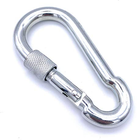 2 Stk. Feuerwehr Karabinerhaken mit Schraubverschluss Ø 12 x 140 mm | galv. verzinkt | EINGEPRÄGTE Tragfähigkeit (WLL): 510kg | ähnl. DIN 5299 Form: C (Ø 12x140,2 Stück)