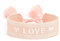 gewebtes Armband, Freundschaftsarmband, Webarmband, besticktes Armband (LOVE mit Herz rosa)