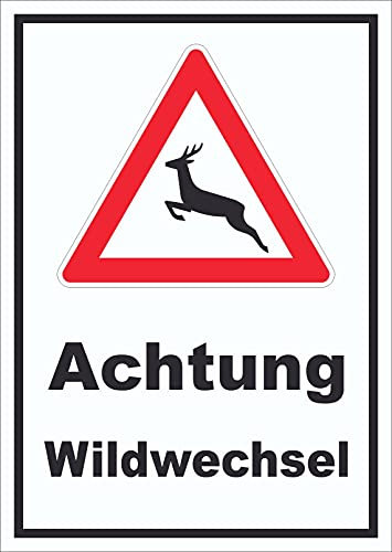 HB-Druck Schild Achtung Wildwechsel A1 (594x841mm)
