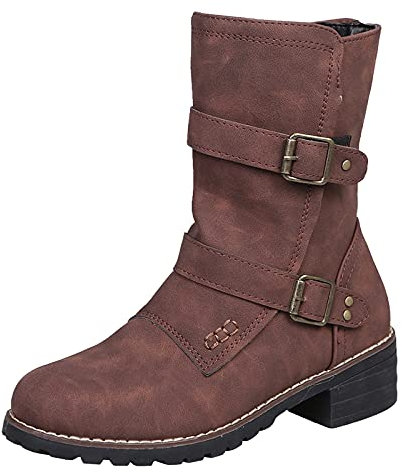 WINTOM stivali donna invernali Donna stivali estivi donna Stivaletti eleganti stivaletti donna tacco stivali corti autunno e inverno donna invernaliStivaletti corti con zeppa (Caffè,36 EU)