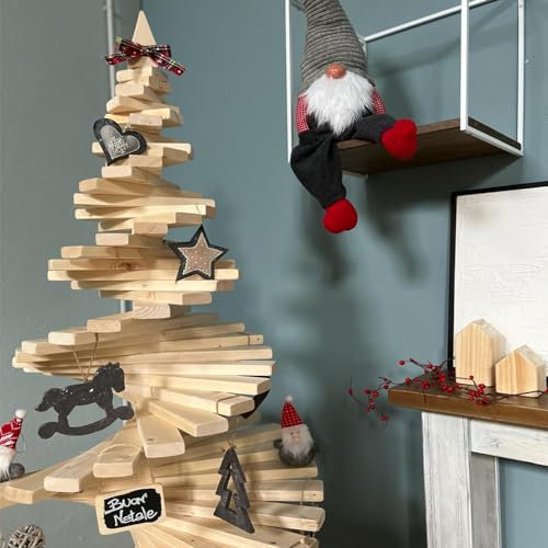 Arbre de Noël en bois naturel 1,80 m