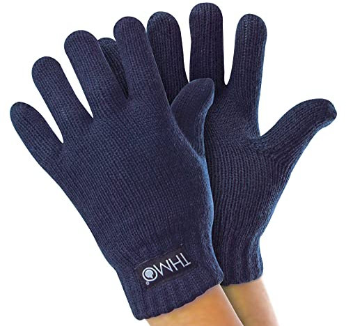 THMO Kinder Handschuhe für Winter Jungen Mädchen Warm Thermo Handschuhe mit Thinsulate Futter (6-7 Jahre, Blau)